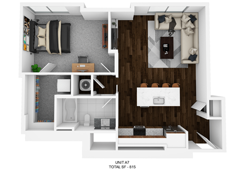 the 1121 sq ft studio floor plan  hero residential